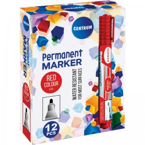 Centrum+Permanent+Marker+Red+Bullet+Tip+2-5mm+%28Box+12%29+%28recycled+material%29