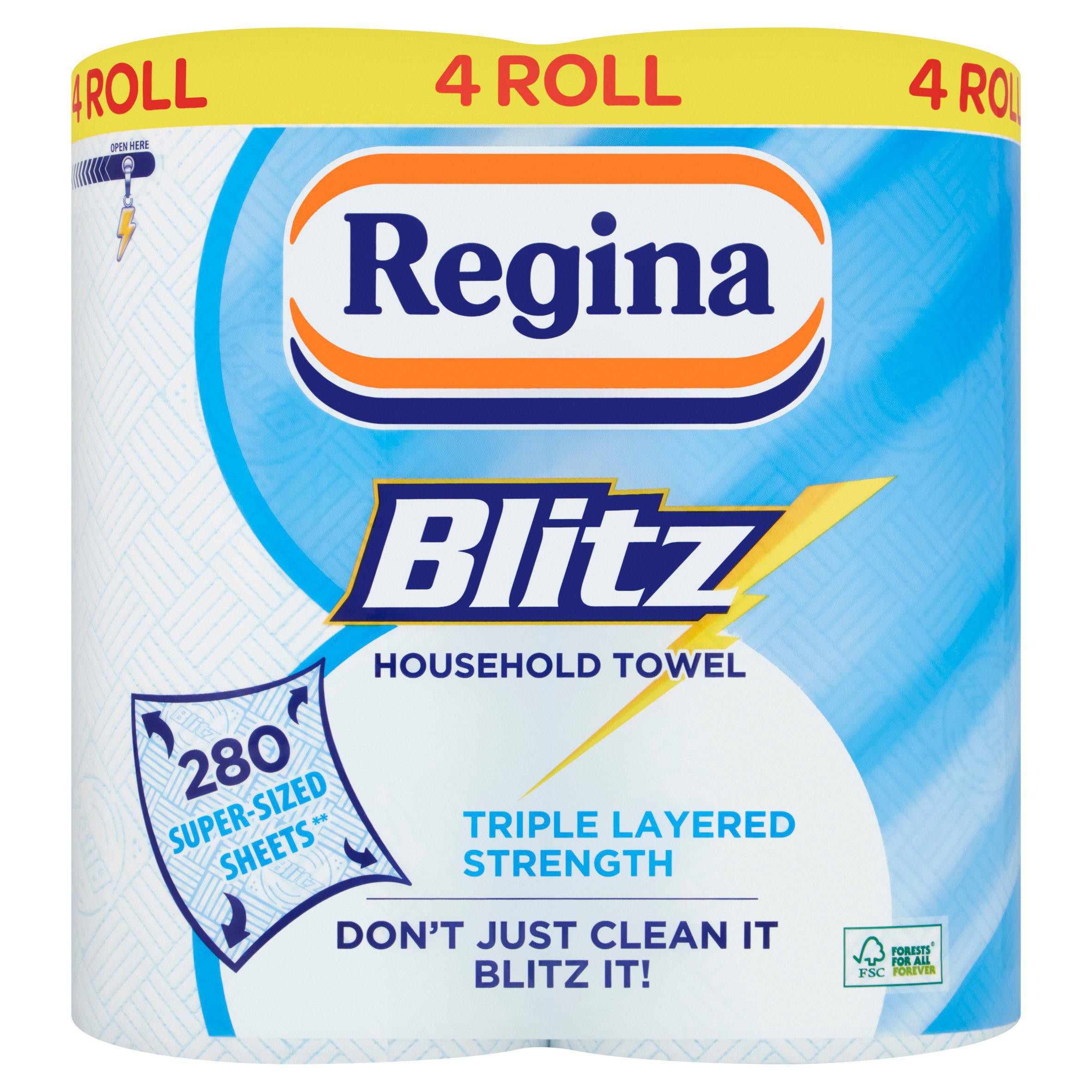 Regina+Blitz+4+PACK++Kitchen+Towel+No+Smears+Recycled+Pure+Pulp++