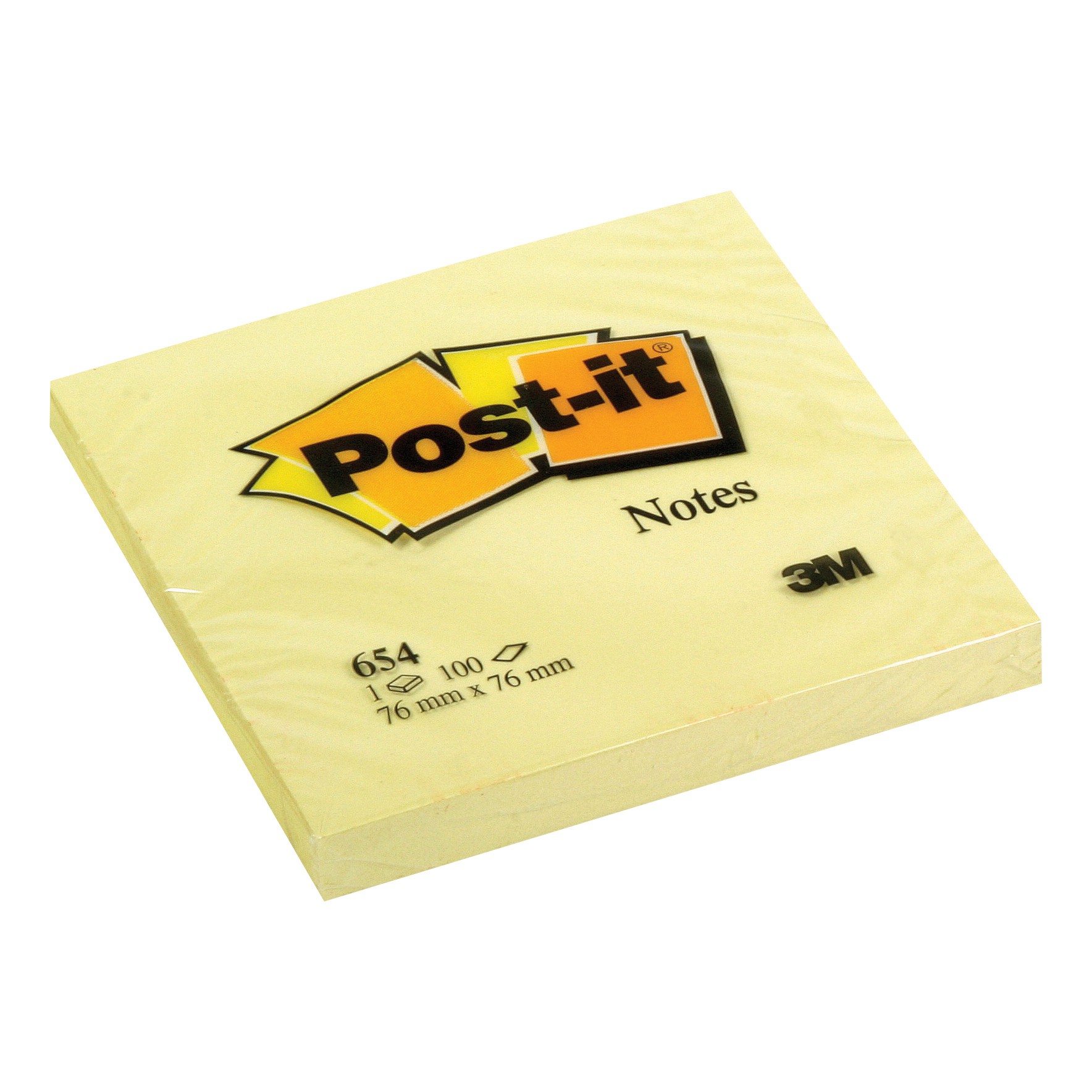 Post-it+Canary+Yellow+Notes+Pad+of+100+Sheets+76x76mm+Ref+654Y+Single+