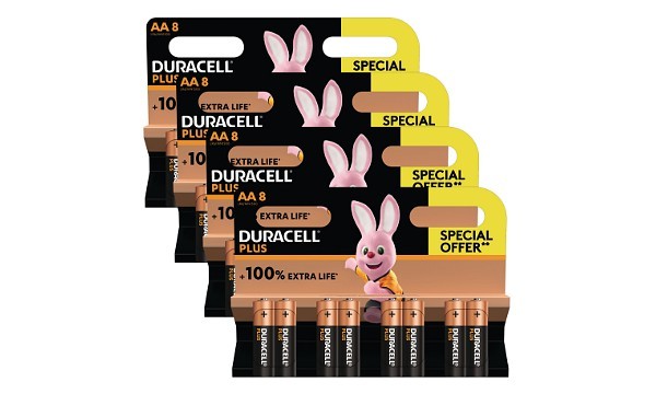 Duracell+Plus+AA+Battery+Alkaline+100%25+Extra+Life+pk8+x+4+pack+bundle+%28pk32%29