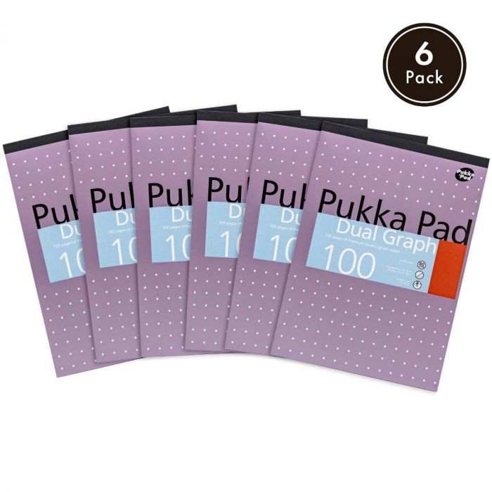 PUKKA+PADS+A4+METALLIC+REFILL+PAD+WITH+DUAL+GRAPH+PAPER+-+PACK+OF+6