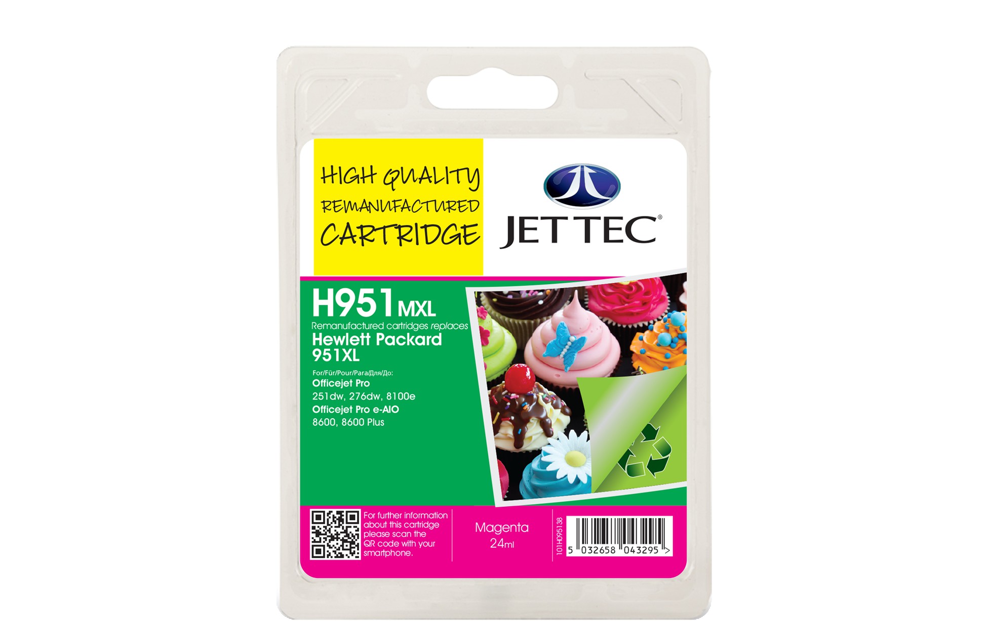 Jet+Tec+High+Quality+Remanufactured+Inkjet+Cartridge+951XL+Magenta
