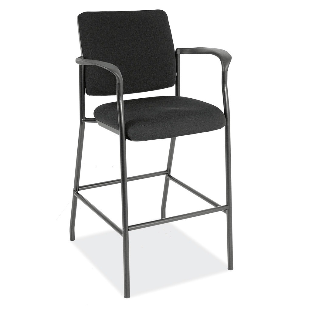 OfficeSource+Sleek+Stool+Black+Fabric+Guest+Stool+with+Arms+and+Black+Frame
