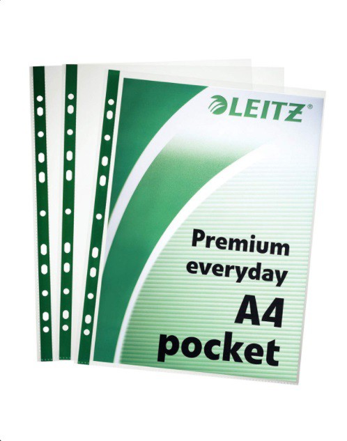Leitz+A4+Premier+Glass+Clear+Pockets+80mic