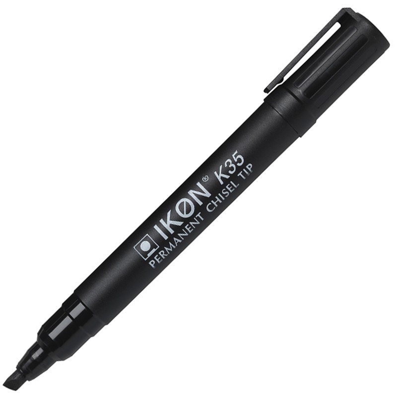 Ikon+K35+Chisel+Tip+Permanent+Marker+Pen+Black