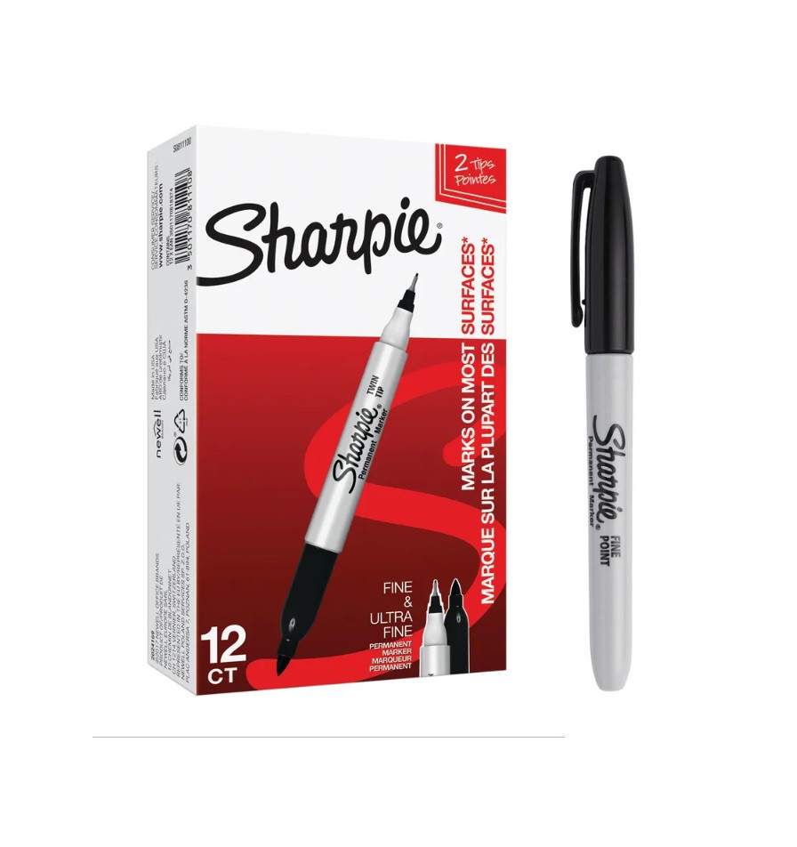Sharpie+Twin+Tip+Fine+Permanent+Marker+Black