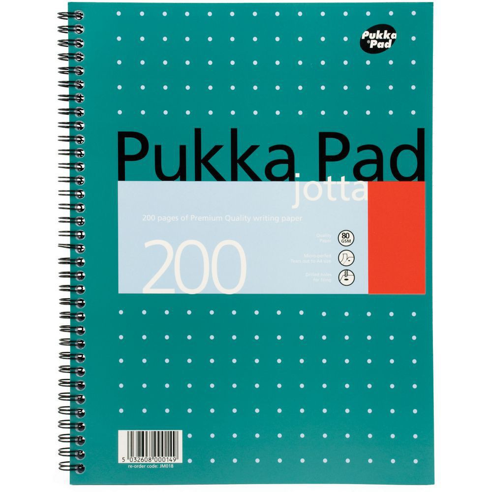 Pukka+Pad+A4+Jotta+Metallic+Wirebound+Notepad+Green